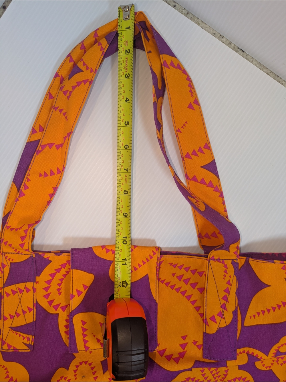 Echo Design Oversized Floral Canvas Tote Bag Purple Orange Boho Beach Shopper - Picture 5 of 11